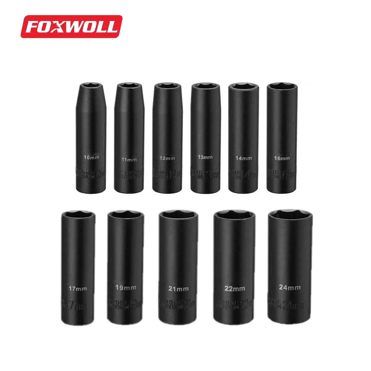 Deep Impact Black Socket Set 11 Pieces Metric socket set