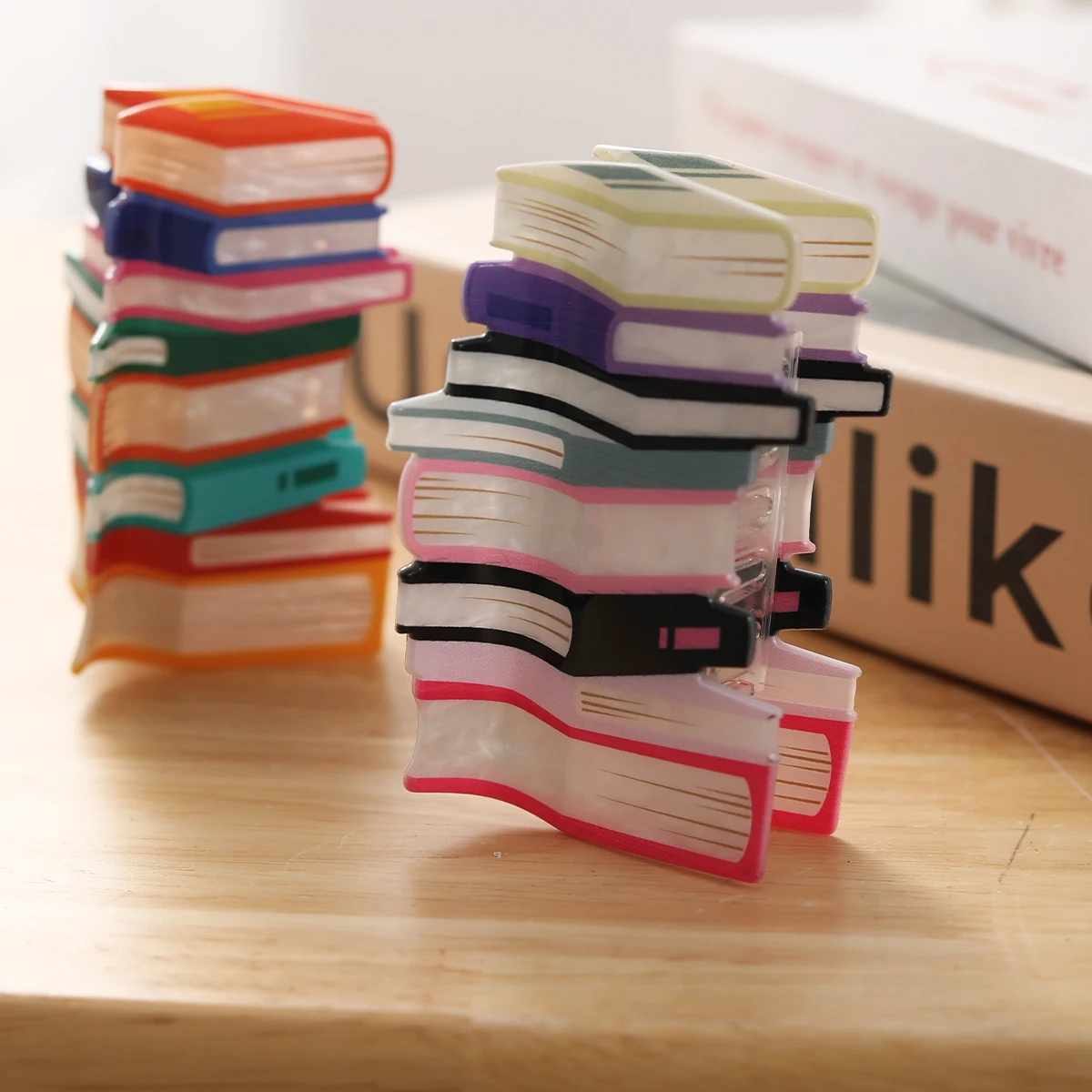 personalized acrylic candy color simple design large claw clips book hair claw clip