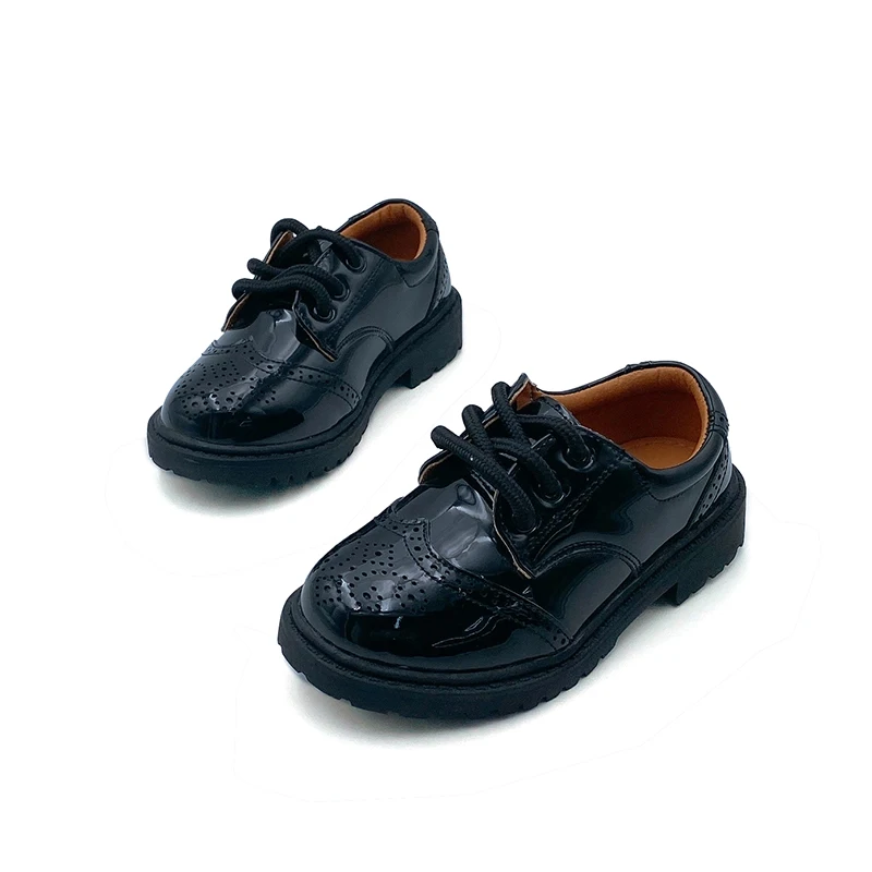 Latest Children Students Shoes Male Wholesale Fashion Leather Oxford Shoes for Boys and Girls Wedding Black kids Dress Shoes