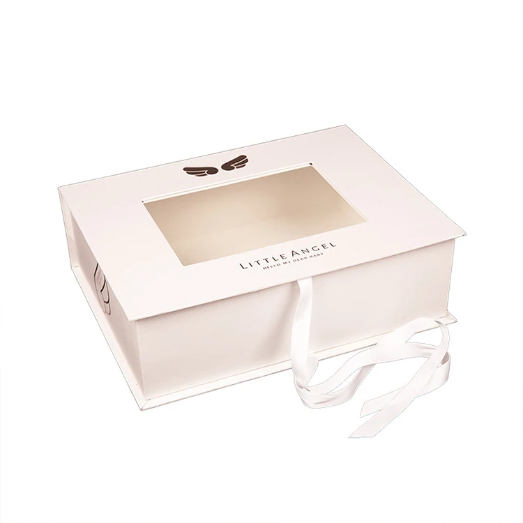 Custom Eco Friendly Cardboard Paper Matte White   Large Size Logo Ribbon Magnetic for Dress Gift Box Packaging Paper