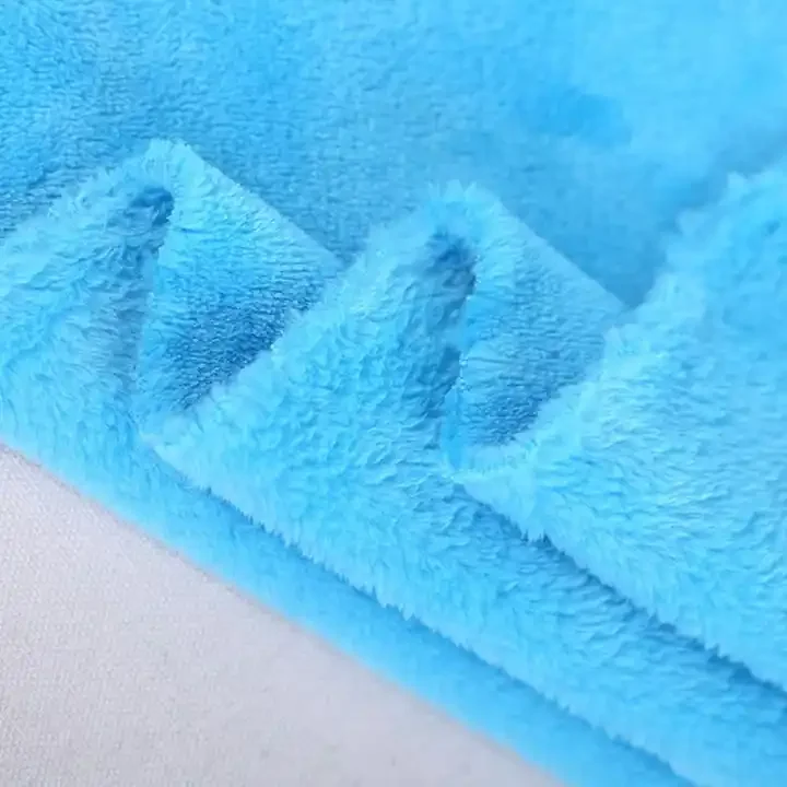 100% Polyester custom color Bathrobe Flannel Fleece coral fleece fabric double side brushed for bed blankets ,pajamas