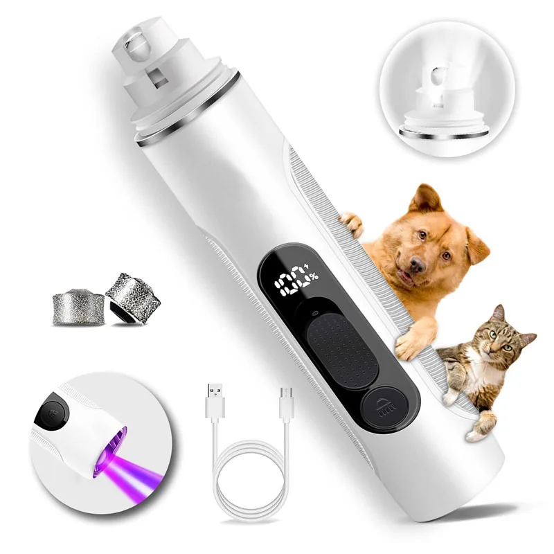 Electric Diamond Rotary Pet Comb Dog Cat Nail Trimmer Clipper Nail Grooming Grinder Curved Tools Bit For Dog