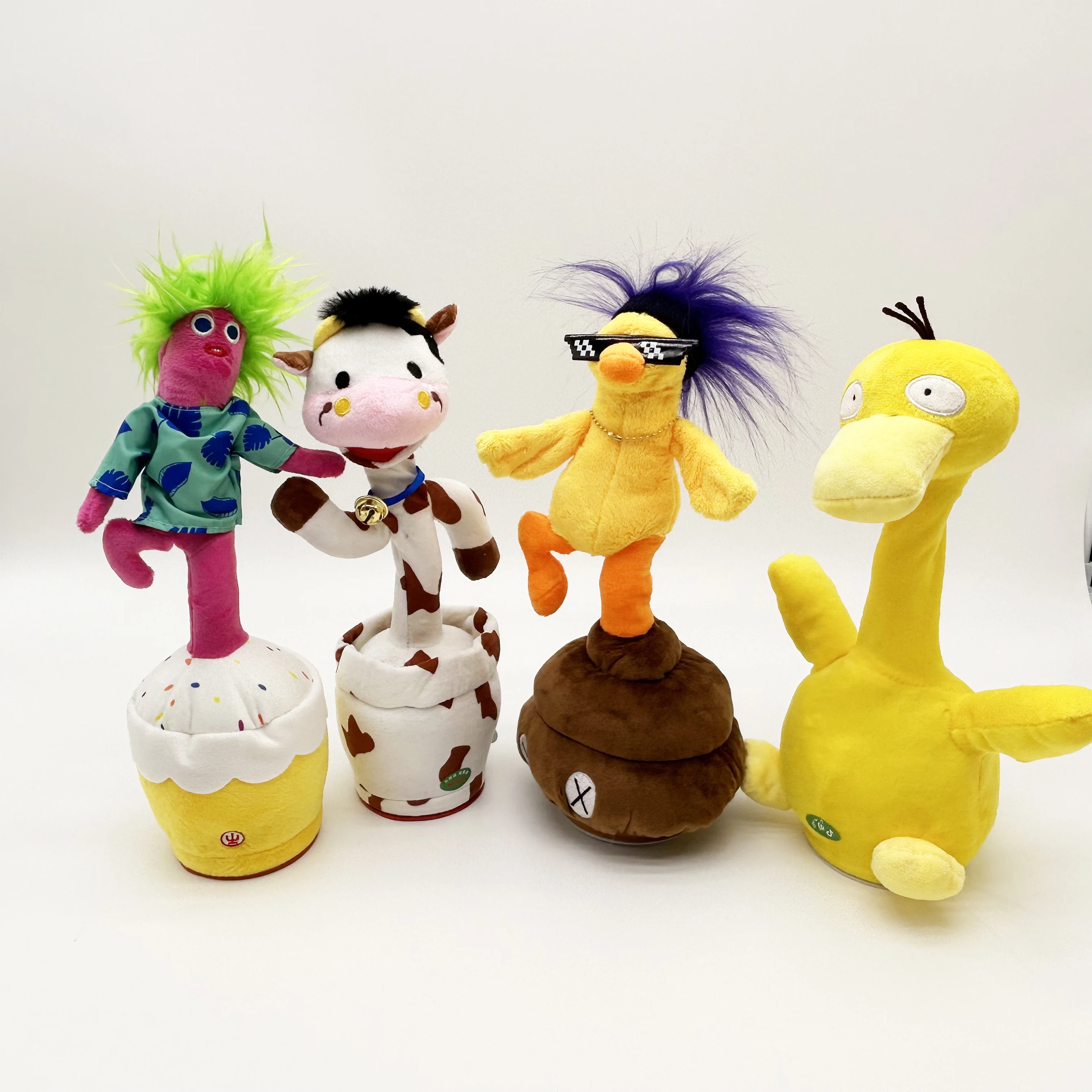 Hot sale product rechargeable with battery soft stuffed funny clown plush toy multifunction