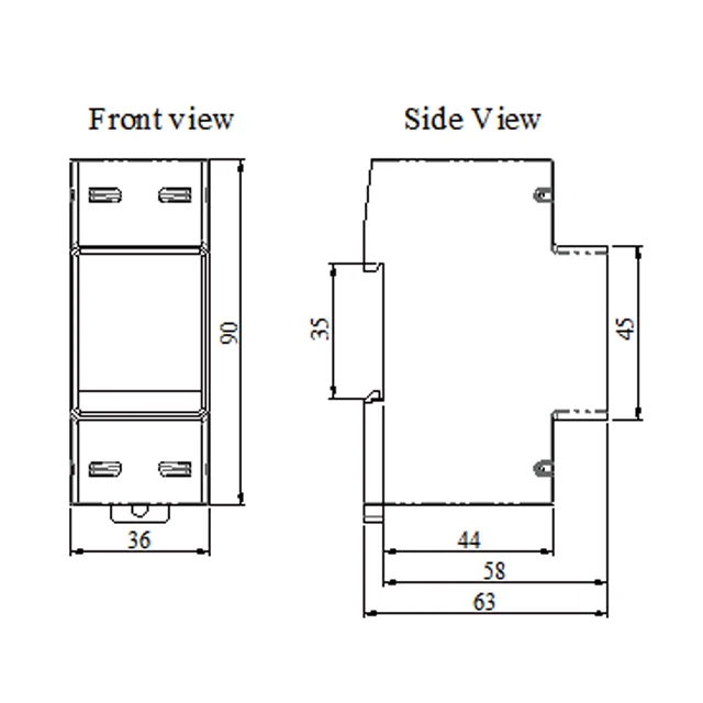 MID 1P2W multi functional electric monitor RS485 63A din rail energy meter