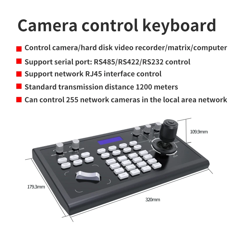 Live Streaming Broadcast Camera Remote Control Keyboard 3D Onvif PTZ IP Camera Joystick Controller