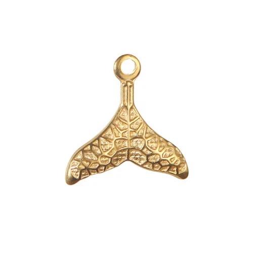 Animal Whale Tail Charms DIY Jewelry Making Accessories Stainless Steel PVD 18K Gold Plated Mermaid Tail Pendant Wholesaler