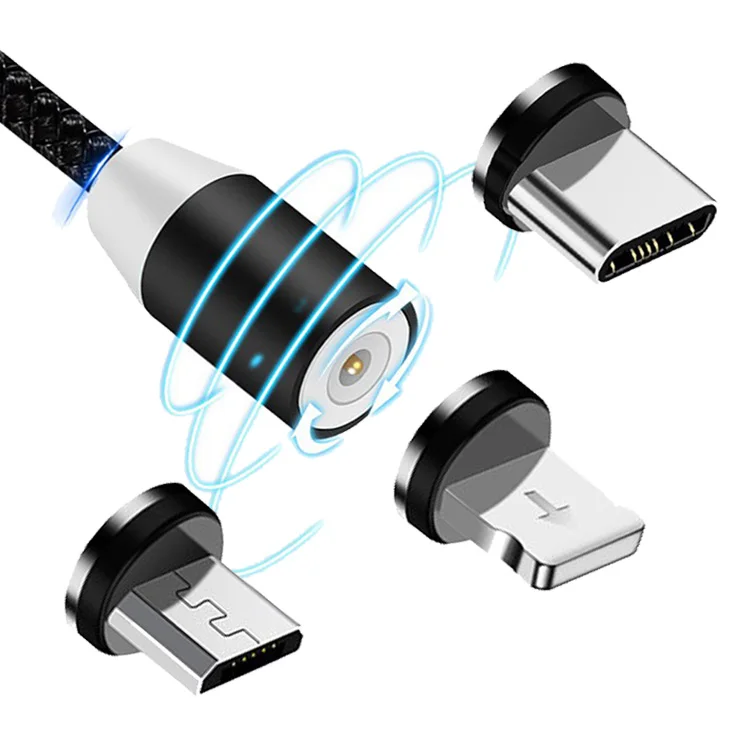 3 in 1 Braided Cabo Micro Cargador Magnetico Cable De Carga 3 En 1 Magnetic Phone Charging Cavo Usb Date Cable Tipo C For Iphone