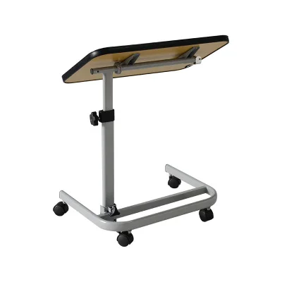 Iron frame height adjustable wooden tops foldable hospital bed tray patient used over bed beside dining table