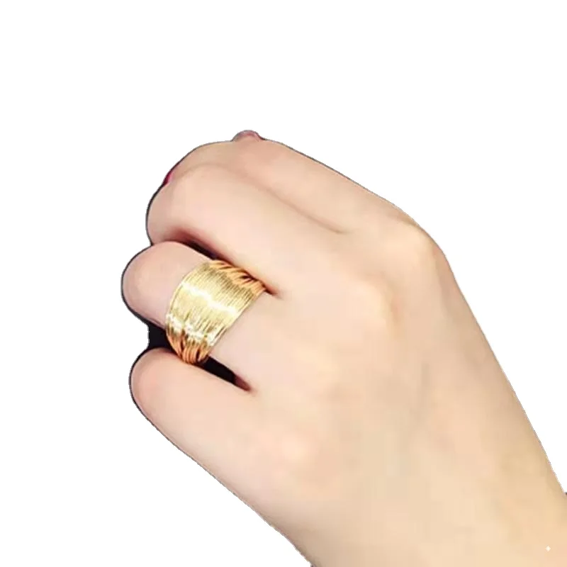 Style of Korean version star is pure and fresh and contracted half circle copper wire ring ring