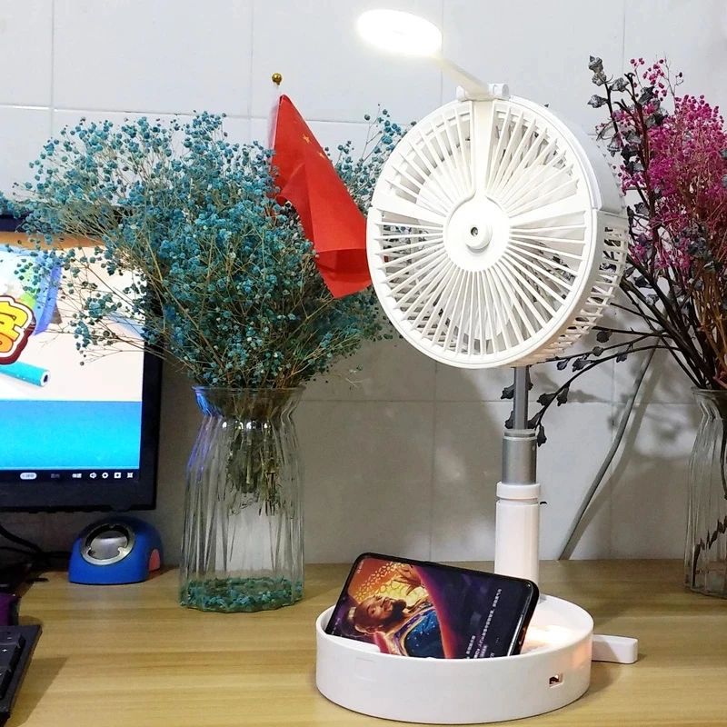 Portable Desk Electric Floor Computer Table Fan Home Office Outdoor Electric Fans Rechargeable Low Noise Cooling Fan