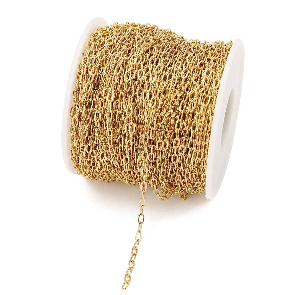 Фурнитура для ожерелья овальные звенья кабель плоские цепи Сделай Сам браслеты ювелирные изделия принадлежности рукоделия аксессуары