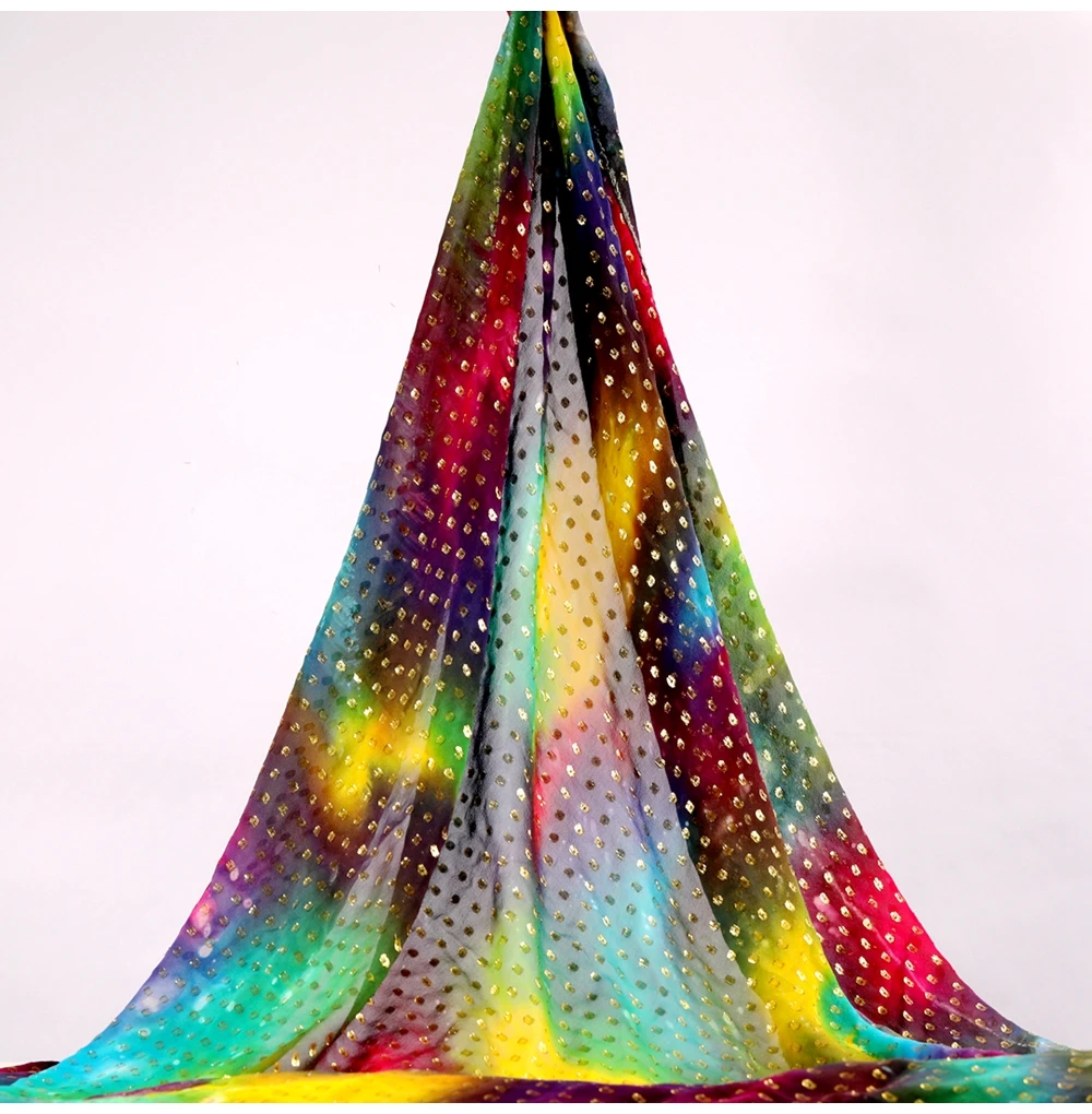 Fareast Arabic Fabric Hand Printing 100% silk