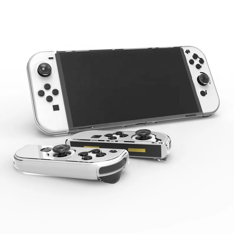 The new model is suitable for Nintendo switch OLED protective shell pc transparent crystal shell split host protective shell (1600360538210)
