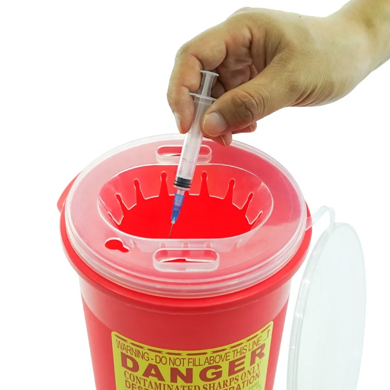 Environmentally Friendly Sturdy Small Sharp Bin Container Sharps Container Biohazard Needle Disposal