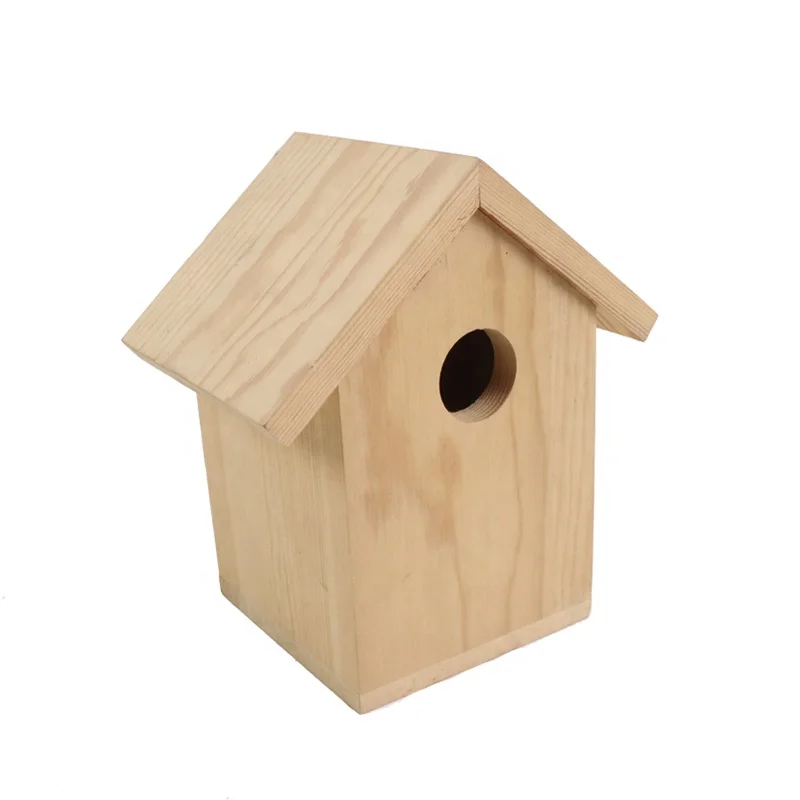 BSCI Factory Custom Eco-friendly Paulownia Wooden Bird House Parrot Cage Oiseau Bird Cage Wooden Hanging Birdhouse