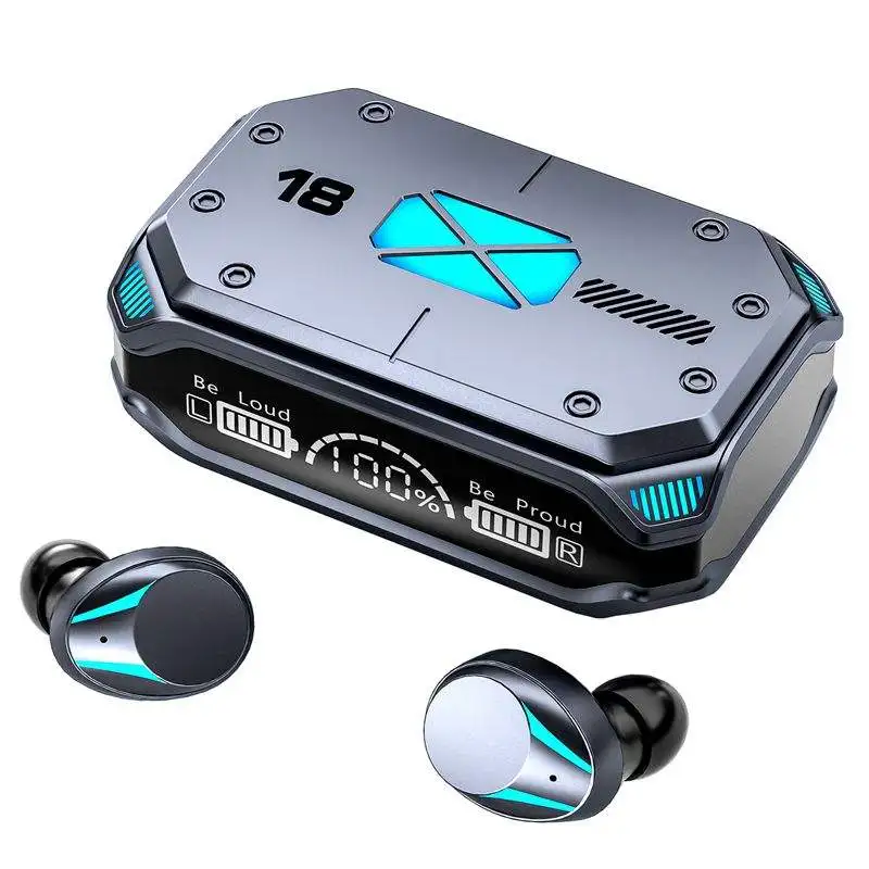 M41 Tws BT 5.2 Gaming Wireless Earbuds Rgb Colorful Light Power Display In Ear Bt Earphone & Headphones