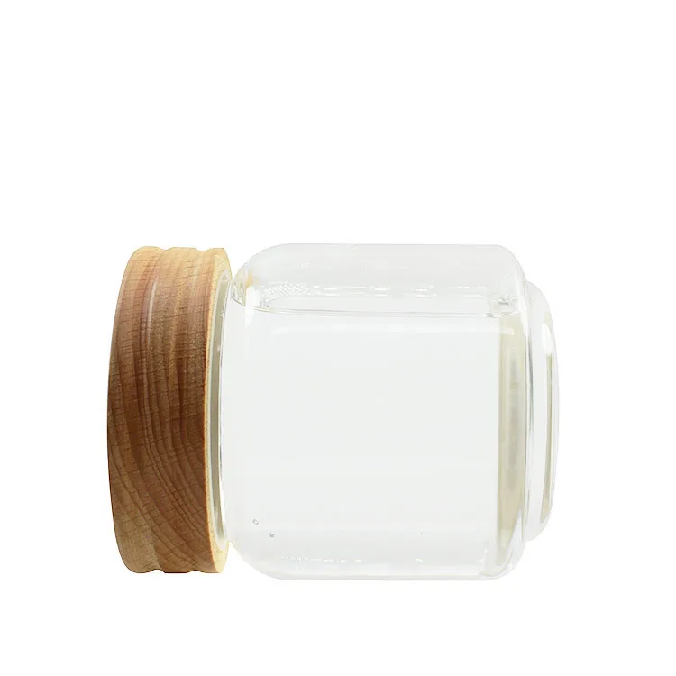 400ml 600ml 800ml food glass storage jar with wood screw lid