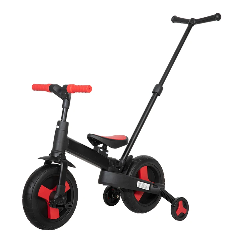 wholesale  new arrivals kid tricycle children trike stroller pram bike rickshaw twin baby tricycle 4 in 1with guardrail