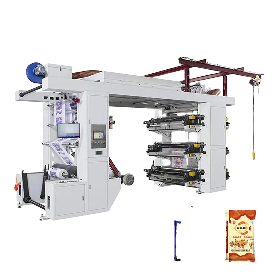 6 Color Flexo Printing Machine And Printing Materials Paper Cups  Plastic Film Shopping Bags Plastic Printing Machine Price