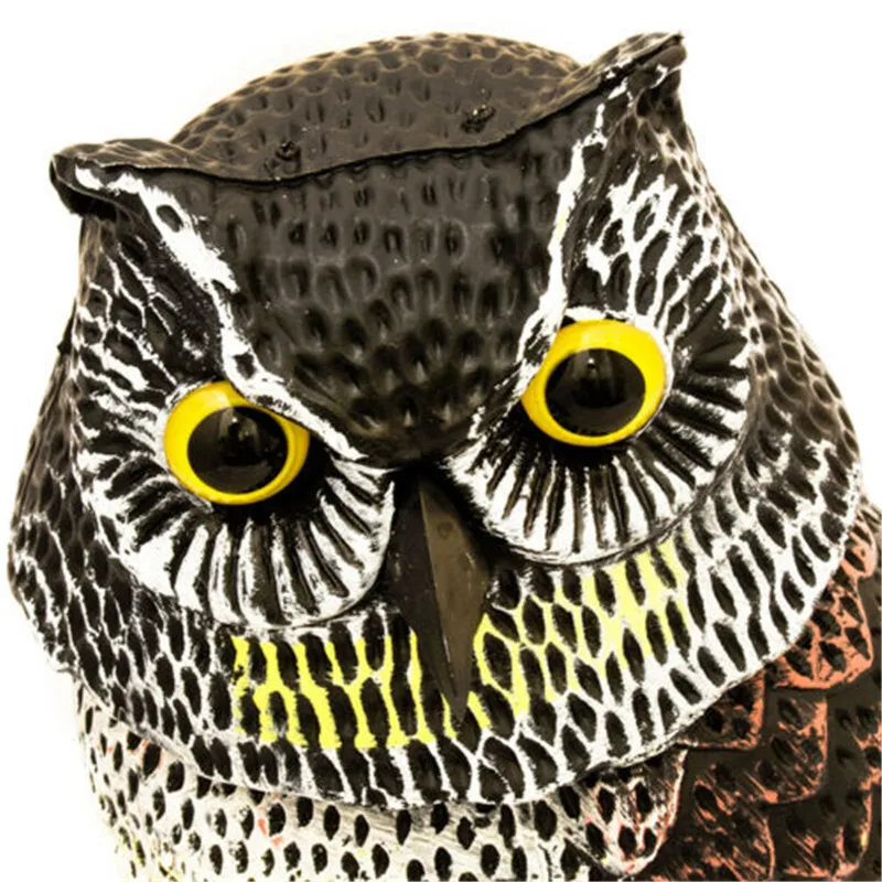Great Realistic Owl Decoration Rotating Head Pest Control Plants Scarecrow Crow Festival Decoration Owl