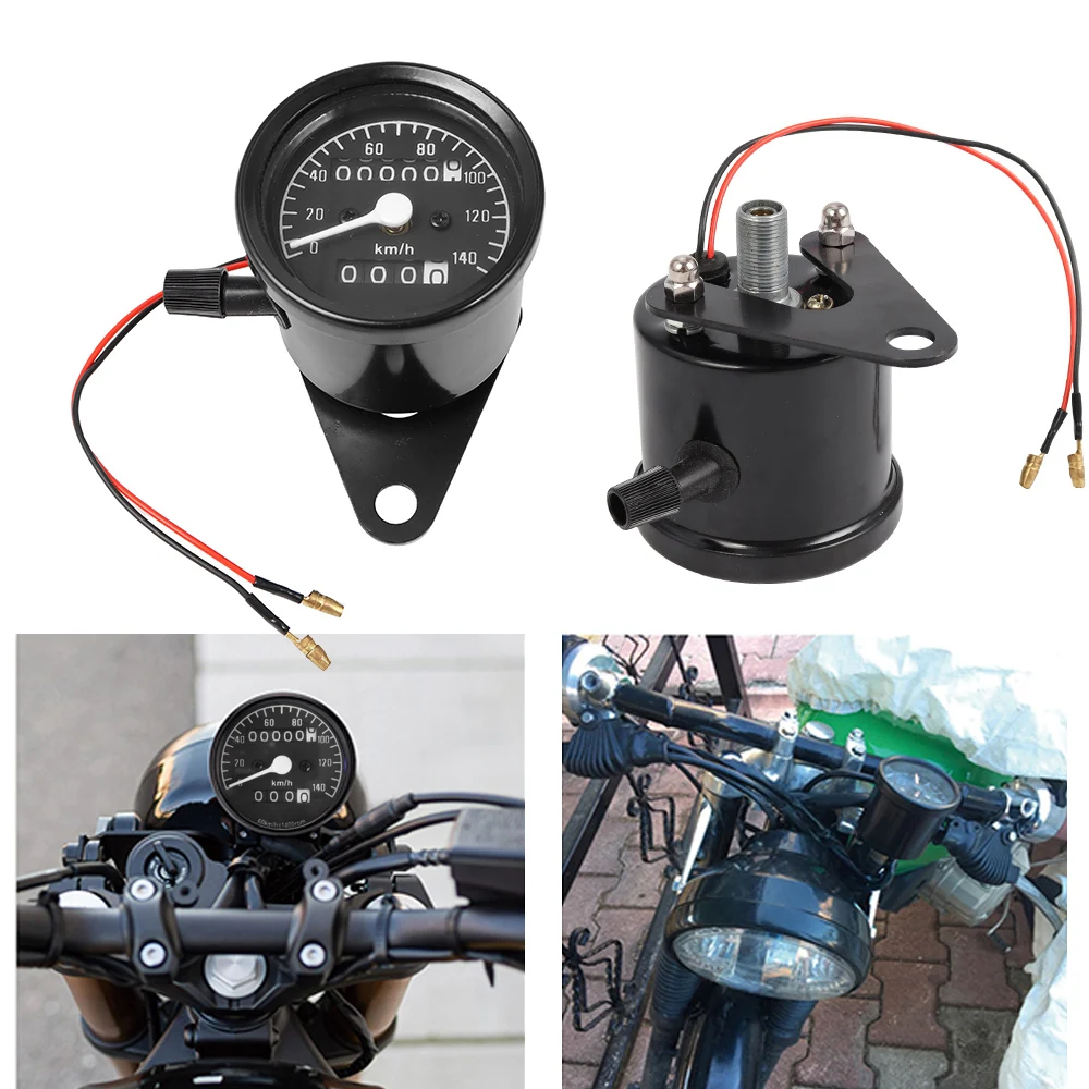For Honda Cafe Racer 12V Mileage Tester LED Indicator Lights Motorcycle Dashboard Dual Odometer Speedometer