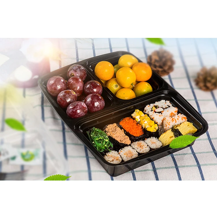 Не содержит Бисфенол А, экологически чистый одноразовый пластиковый пищевой контейнер с 3 отсеками для микроволновой печи