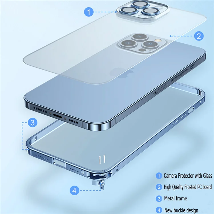 latest Luxury Aluminum Metal Magnetic phone case hard transparent phone case for iphone 13