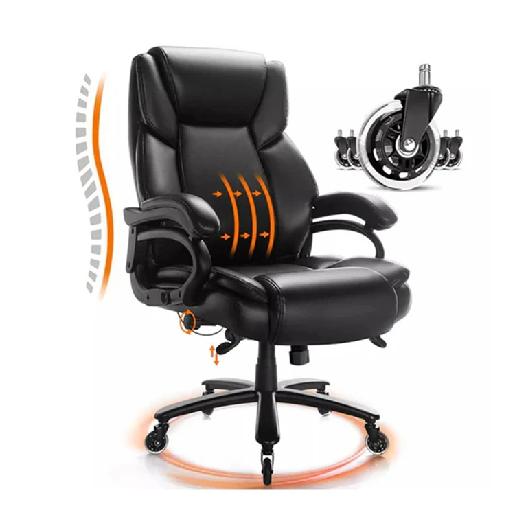 Ergonomic Office Chair 500lbs High Back PU Leather Executive Chair Heavy Duty Big and Tall Best Office Chair for Back Pain