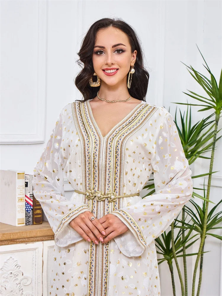 Cross-border foreign trade in the Middle East Morocco new bronzing slim Muslim women Ethnic clothes Modest abaya