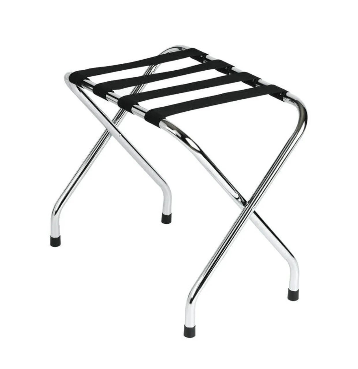 Hotel Supplies Black Powder Coating Heavy-Duty Tubular Steel Frame Metal Folding Luggage Rack Without Backrest For Hotels
