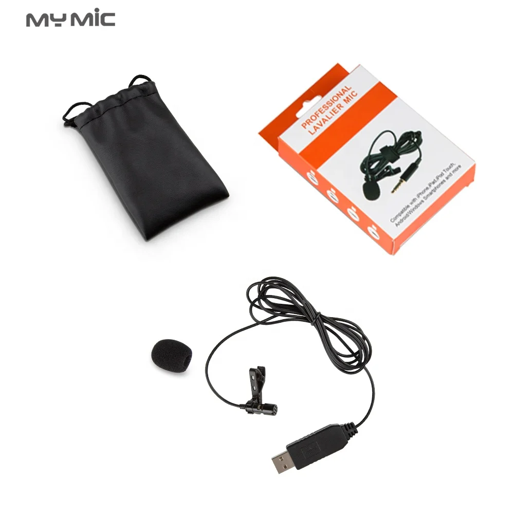 New arrival LJU02 condenser recording lapel lavalier clip mic mini usb microphone for computer laptop