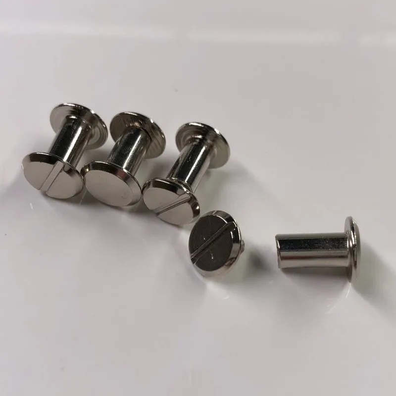 Flat Head Combination Rivets Philips Driver Screw For Knife Handle double cap screws Nickel Plated One Way Slotted