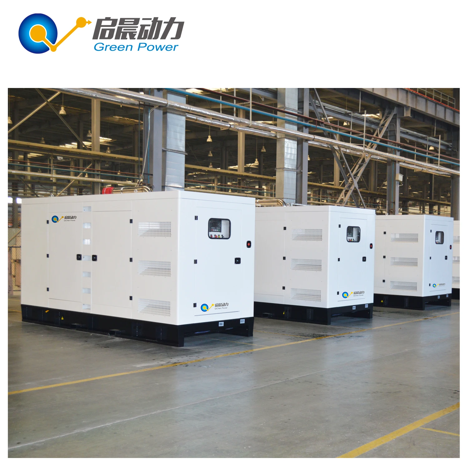 Silent gas generator with 6 cylinder as prime power