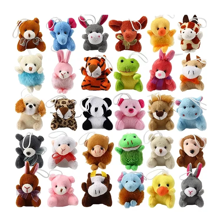 EN71 CE Hot Mini stuffed animals & plush toys Set Small Custom plush keychain animal