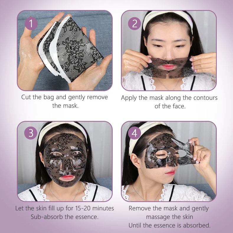 Natural Skin Care Best Selling Private Label Karite Korean Custom Moisturizing Lace Sheet Facial Mask Collagen