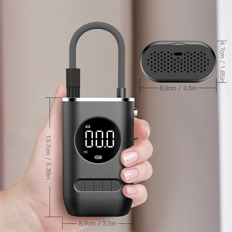 Factory Price Product Car Air Pump Motorbike Tyre Inflator Bicycle Air Compressor 4000 mAh Charging Air Infaltion Pump