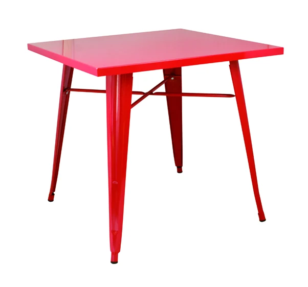 modern square knocked-down design dining cafe restaurant iron metal vintage industrial dining table set