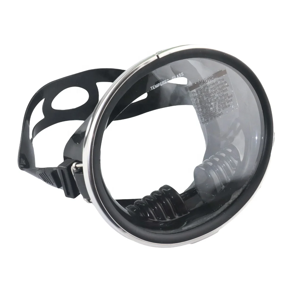 
professional silicone one piece tempered glass anti burst underwater snorkel dive scuba diving round oval spearfishing mask 