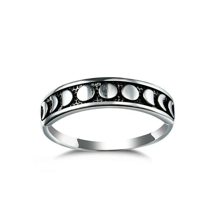 vintage silver jewelry 925 sterling silver moon phase ring for women