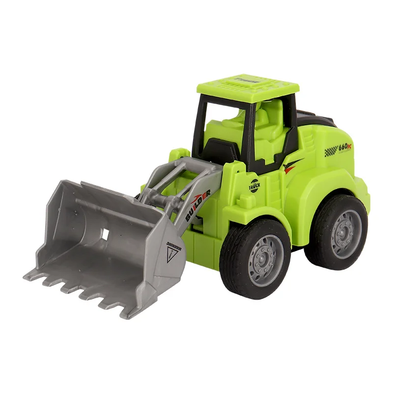 Children press engineering vehicle inertia return force forward excavator roller toy boy baby model small toy Pull Back Car