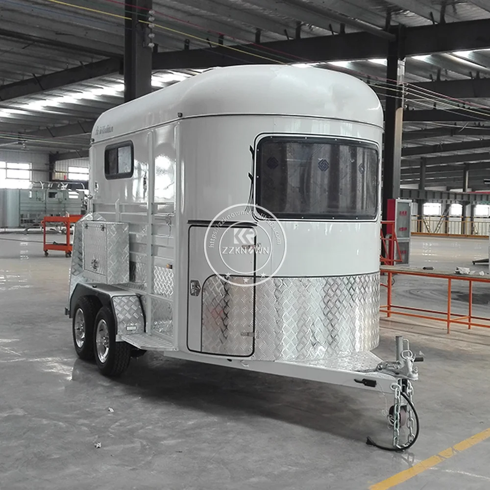 New Product Deluxe 2 Horse Straight Loading Horse Trailer For Travel With Horses Australia Standard