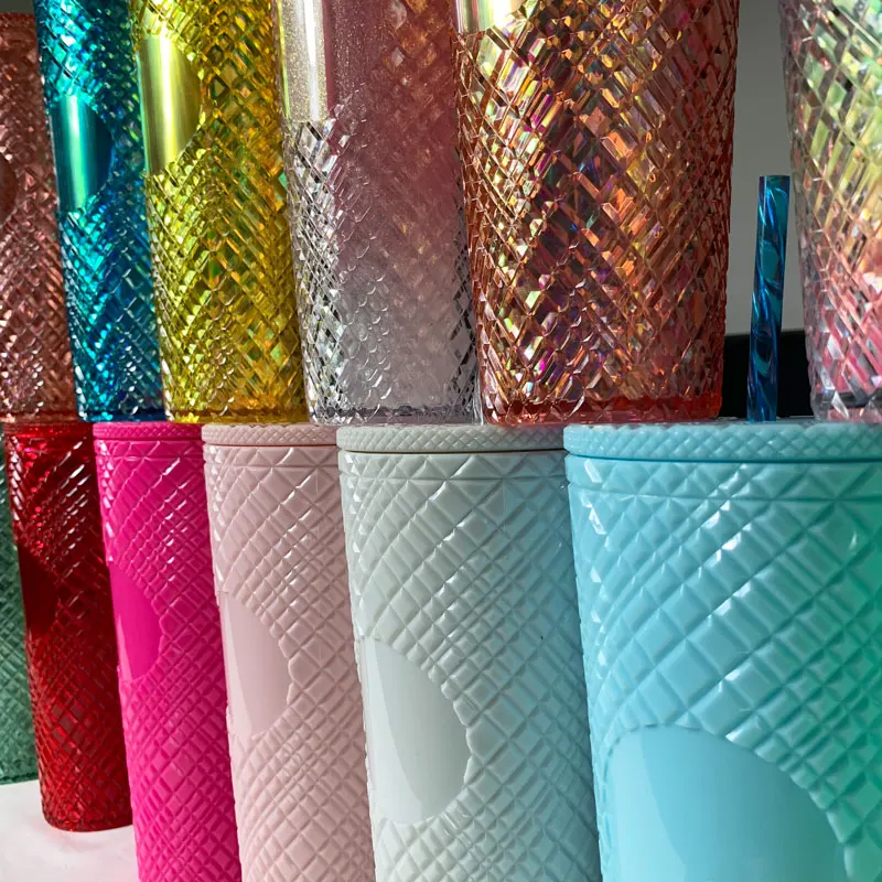 Новинка 2022, кружка с драгоценными камнями 24 унции, кружка с двойными стенками для холодного кофе, кружка с алмазным стержнем, кружка с соломинкой