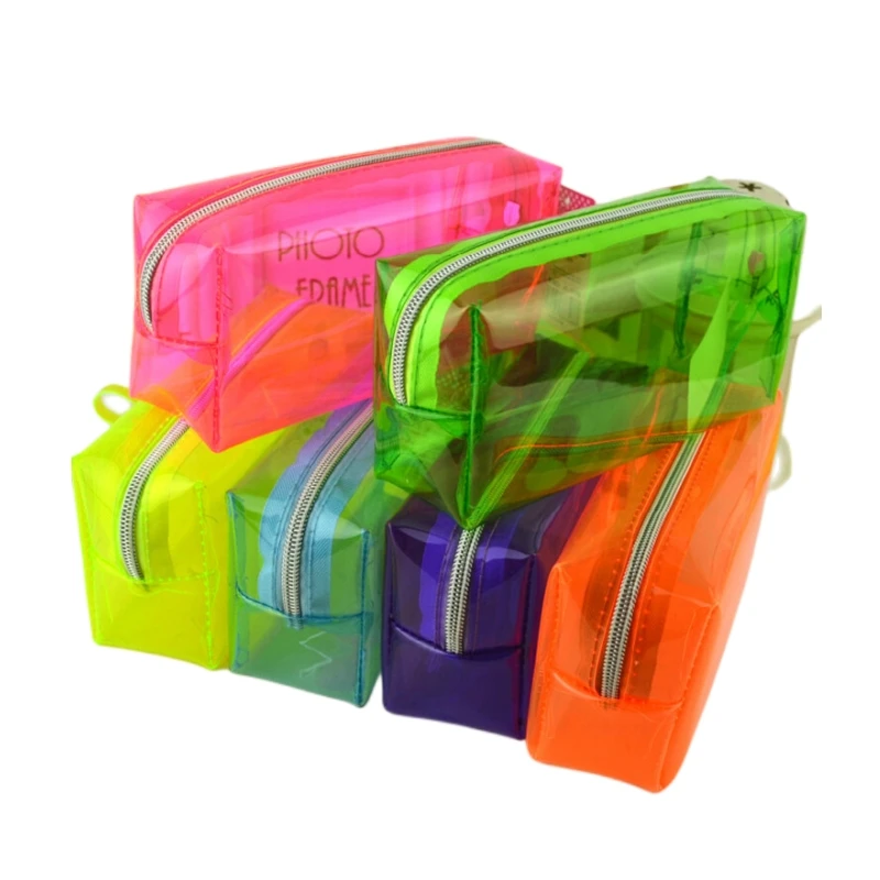 Custom Pencil Case Transparent Mesh Big Capacity Pencil Pouches Cosmetic Pouch Stationery Pen Bag With Zipper