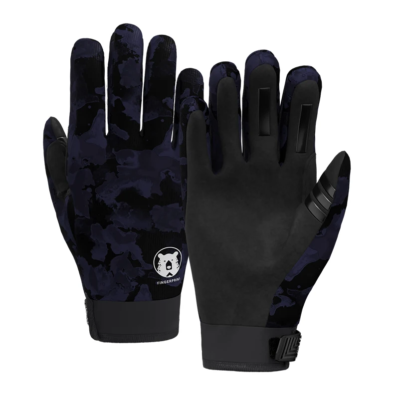 Outdoor ski Camouflage pattern warm and antibacterial custom sport winter warm waterproof windstopper touch screen ski gloves