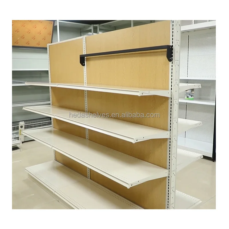 Hot Selling American Style Beauty Supply Store Products Wholesale Slatwall Gondola Wooden Retail Shelving