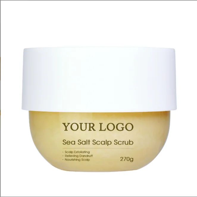 Oem manufacturer wholesale 270g Sea Salt Scalp Cleansing Scrub bpa free plastic body butter cream shampoo oil jars with white sc