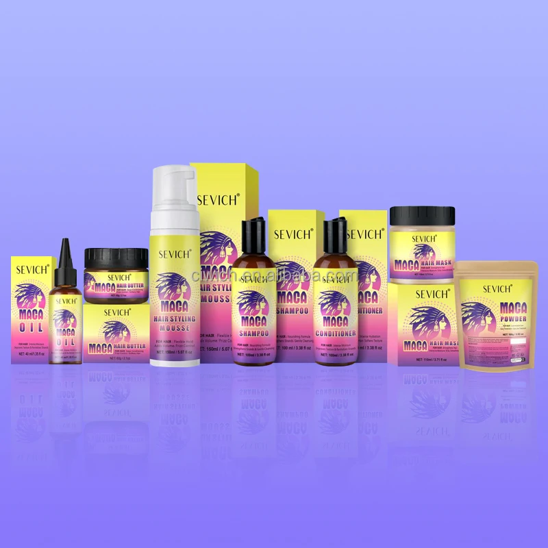 Hair Set Wholesale Custom Professional Natural Crude Coconut Oil Keratin Mask Maca Powder Hair Growth Set