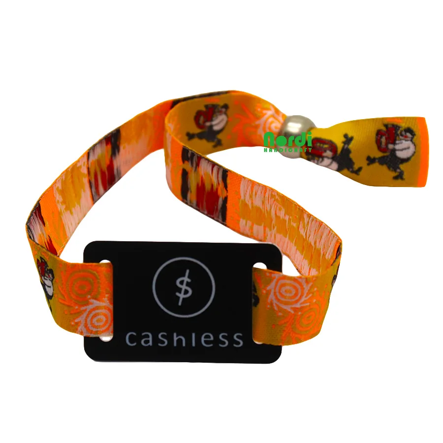 Высококачественный тканевый Браслет RFID на заказ, тканый браслет NFC для мероприятий