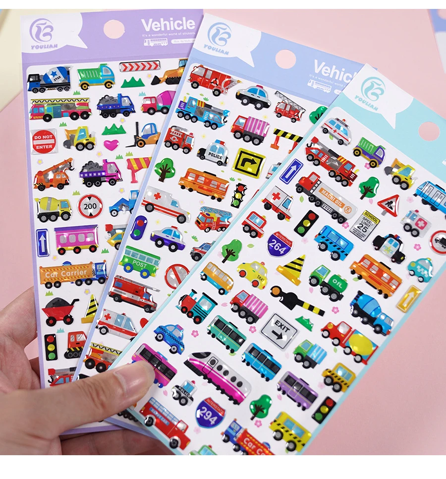 Epoxy resin stickers Vehicle tools Auto car 3D resin epoxy sticker Car fire truck taxi vehicle tools sticker