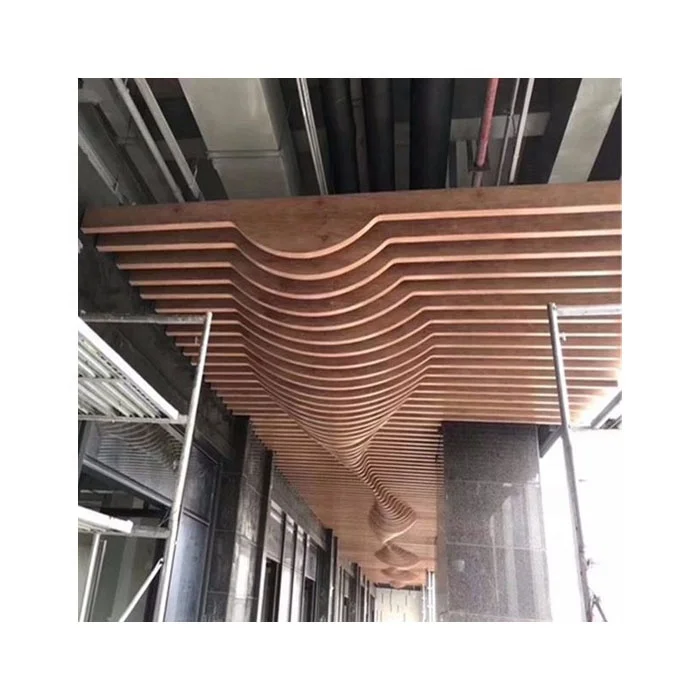 Fireproof 3d Wood Grain Decorative Metal Aluminium Suspended Ceiling For Shopping Mall